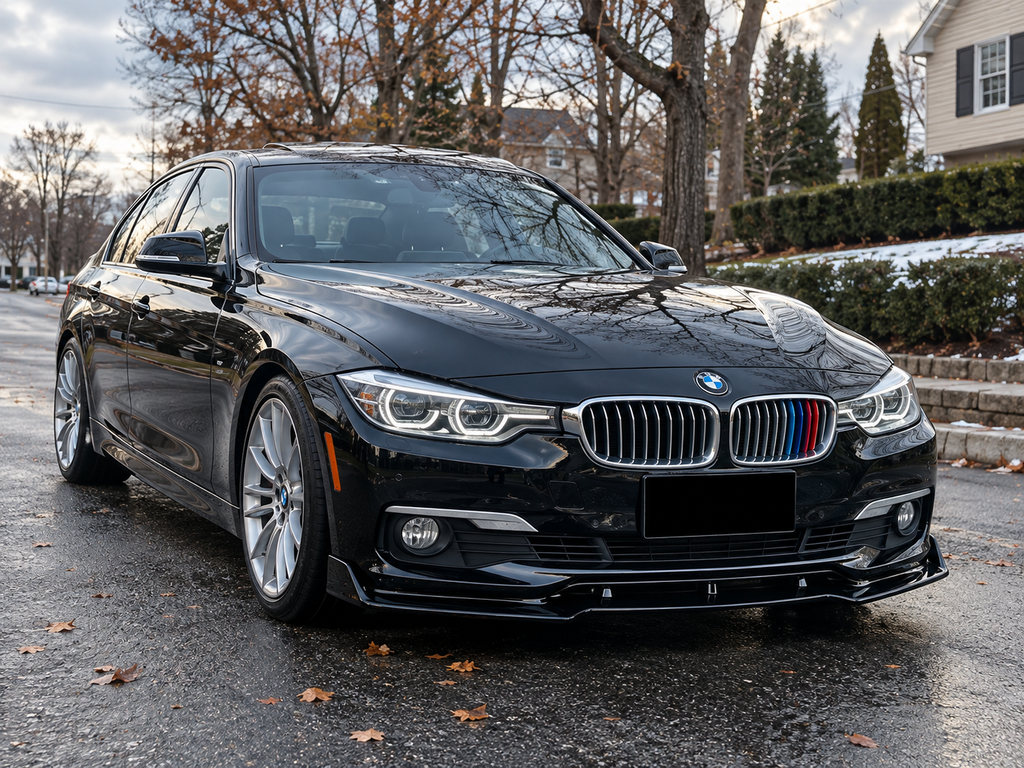BMW F30 Base Front Bumper Lip Splitter Gloss Black 2012–2015
