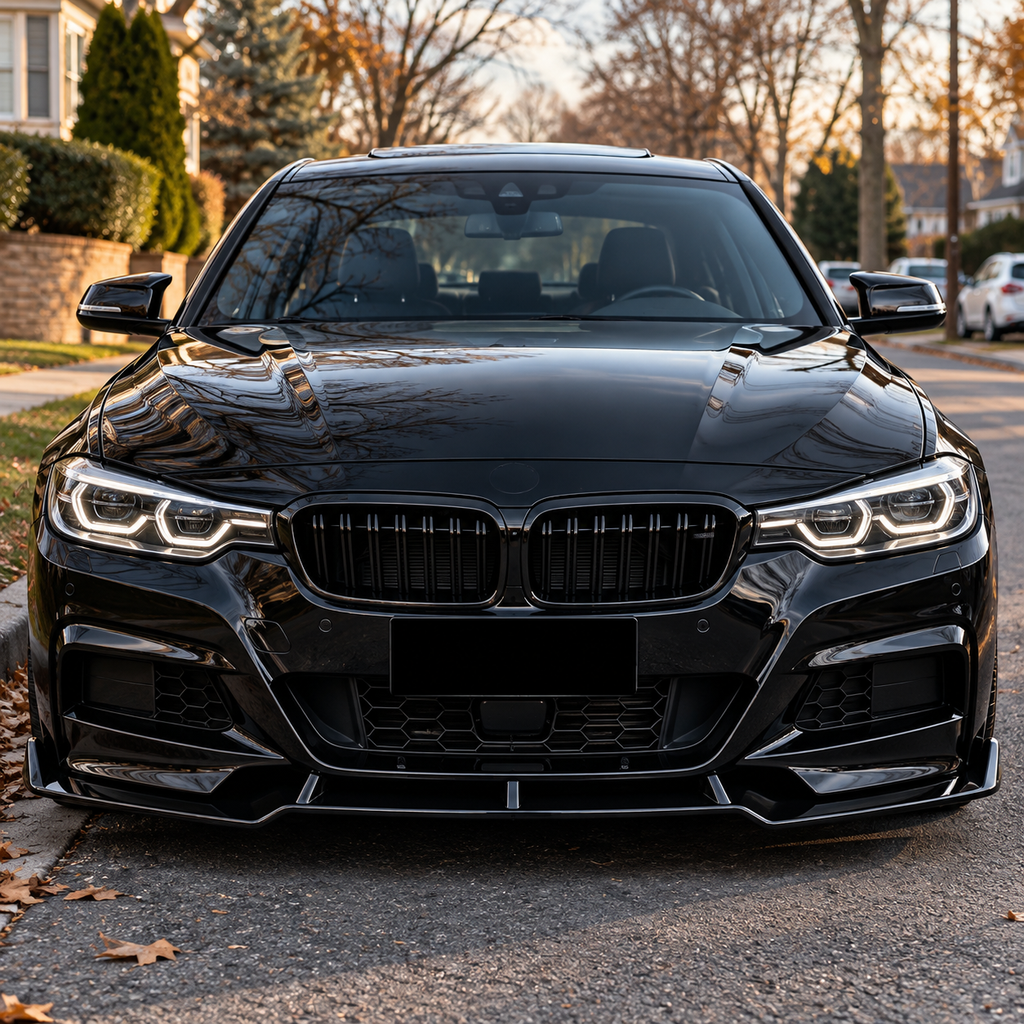 BMW G20 LCI V Style Front Bumper Lip Gloss Black 2023–2026