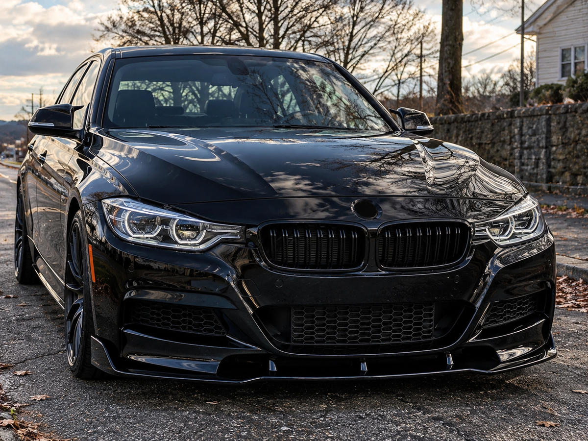 BMW F30 F31 M Sport Front Bumper Lip Splitter Gloss Black 2012–2018