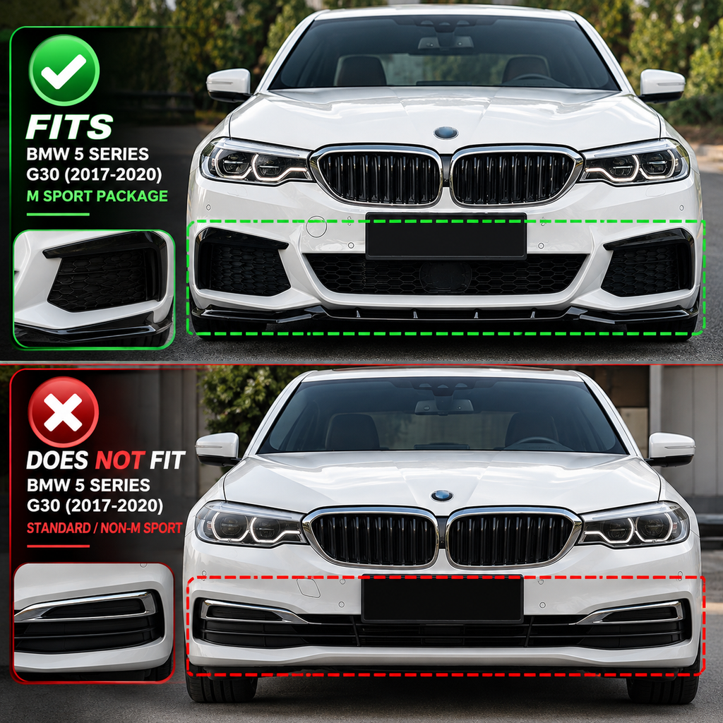 BMW G30/G31 GT Style Front Bumper Lip Gloss Black  2017–2020