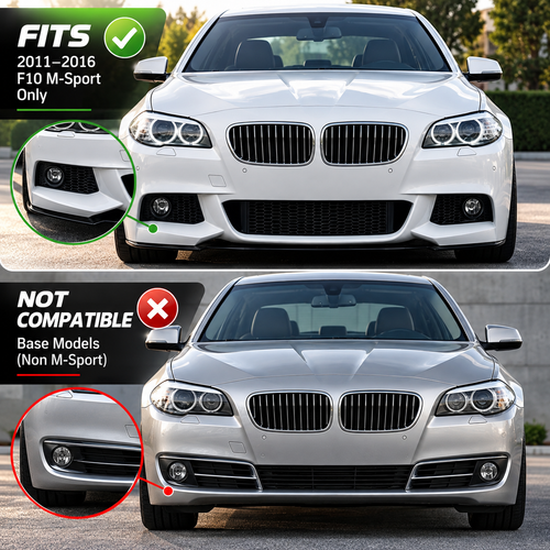 BMW F10 M Sport Front Bumper Lip  Gloss Black 2011–2016