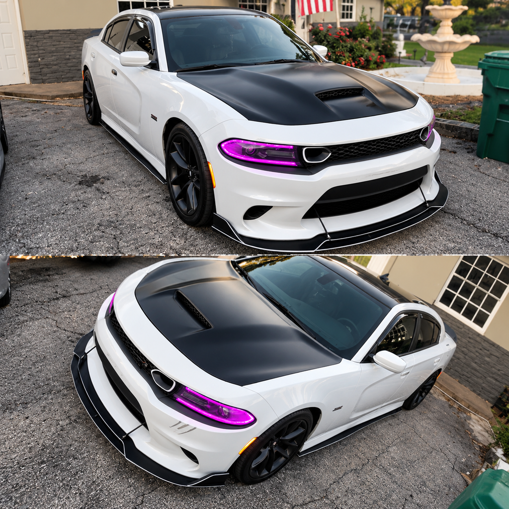 Dodge Charger SRT Style Front Bumper Lip Splitter Carbon Fiber Look 2015–2023