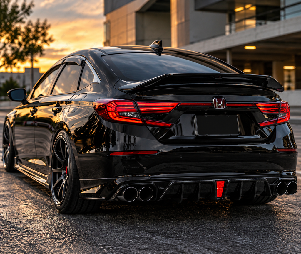 Honda Accord JDM R Style High Kick Trunk Spoiler Gloss Black 2018–2022