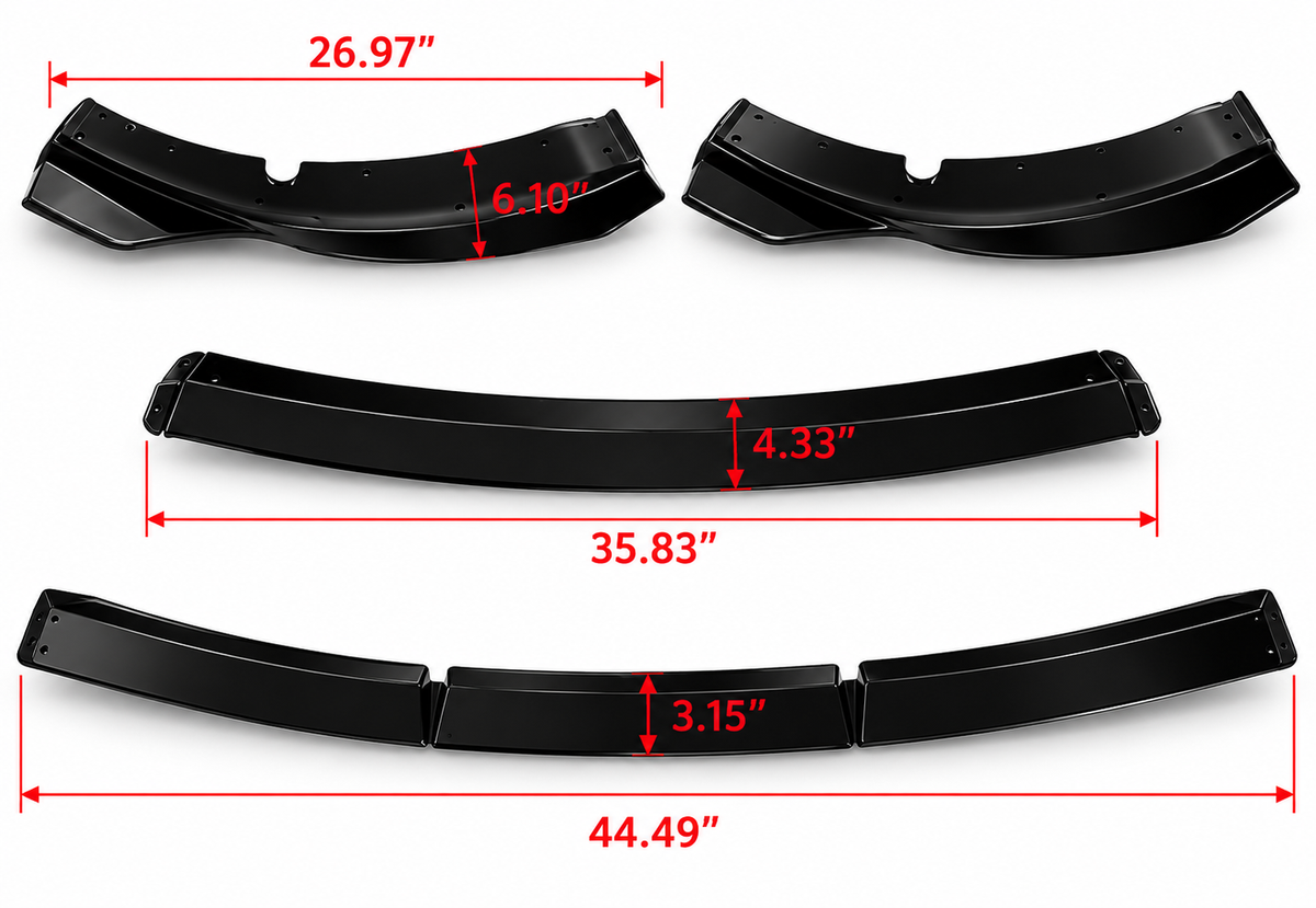Dodge Charger SRT V2 Style Front Bumper Lip Splitter Gloss Black 2015–2021