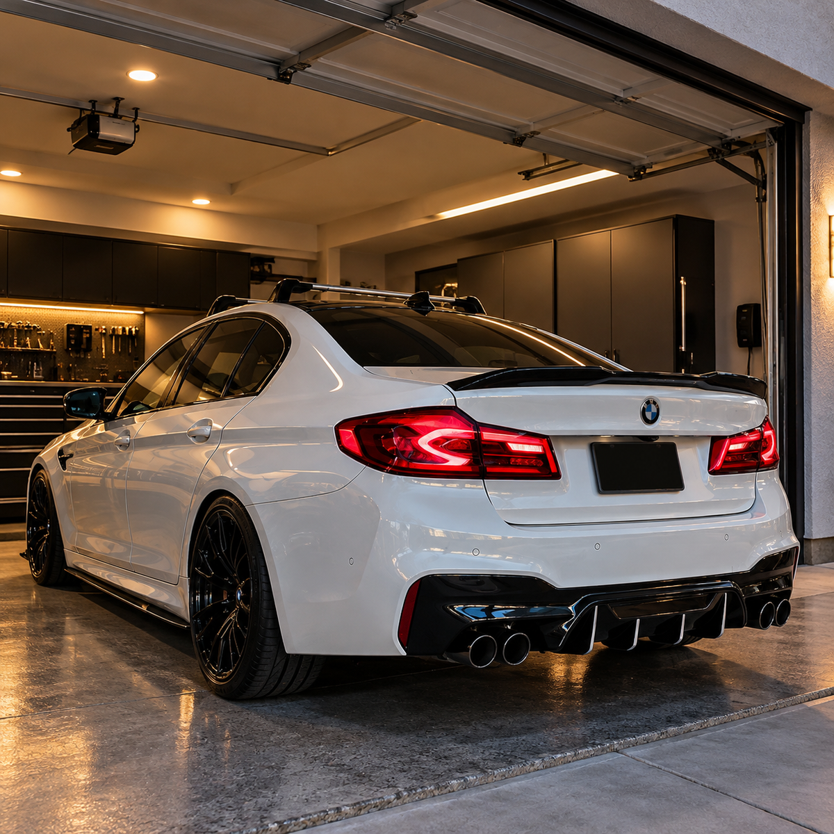 BMW G30 / F90 M5 V Style Rear Trunk Spoiler  Gloss Black 2017–2023