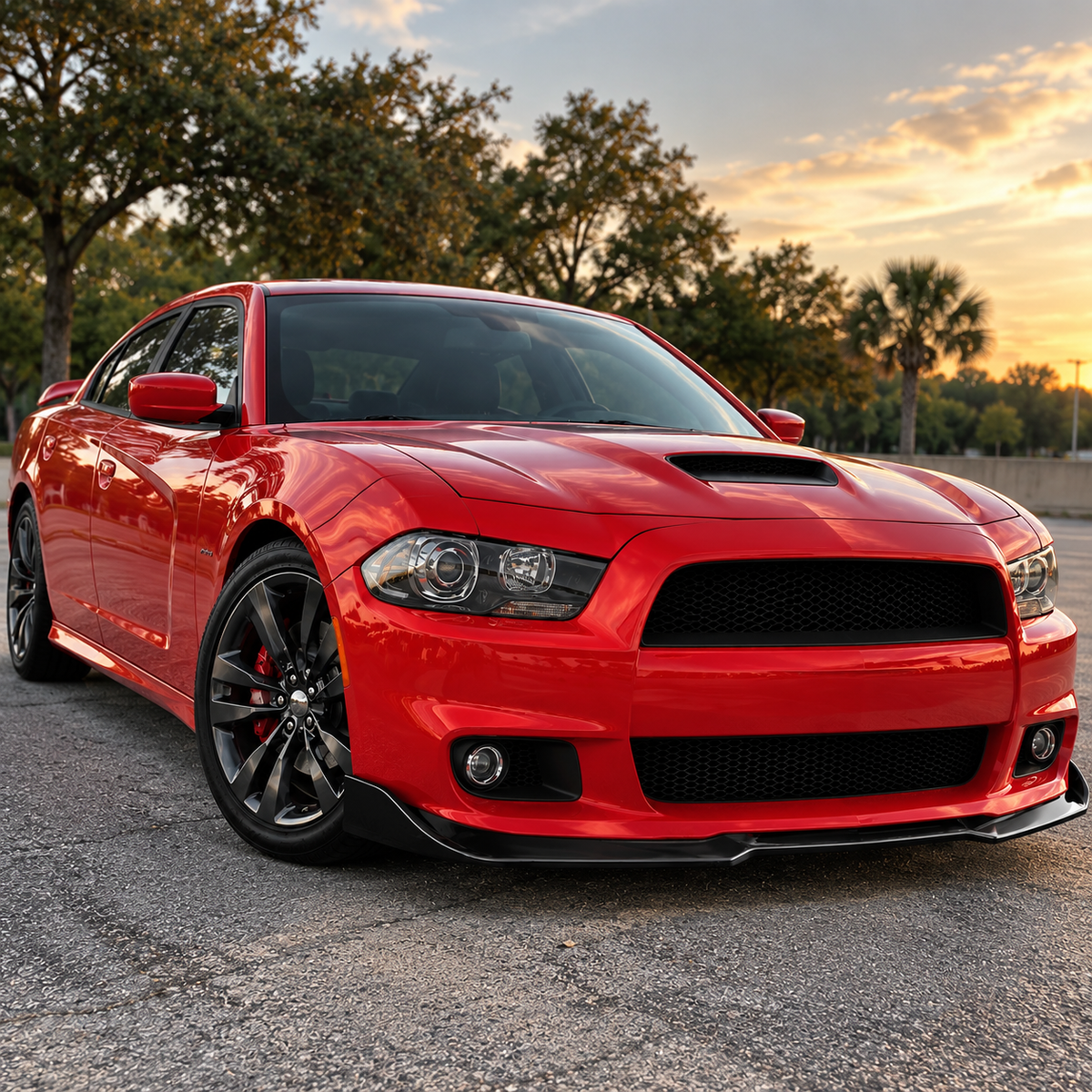 Dodge Charger SRT8 Front Bumper Lip Splitter Gloss Black 2012–2014