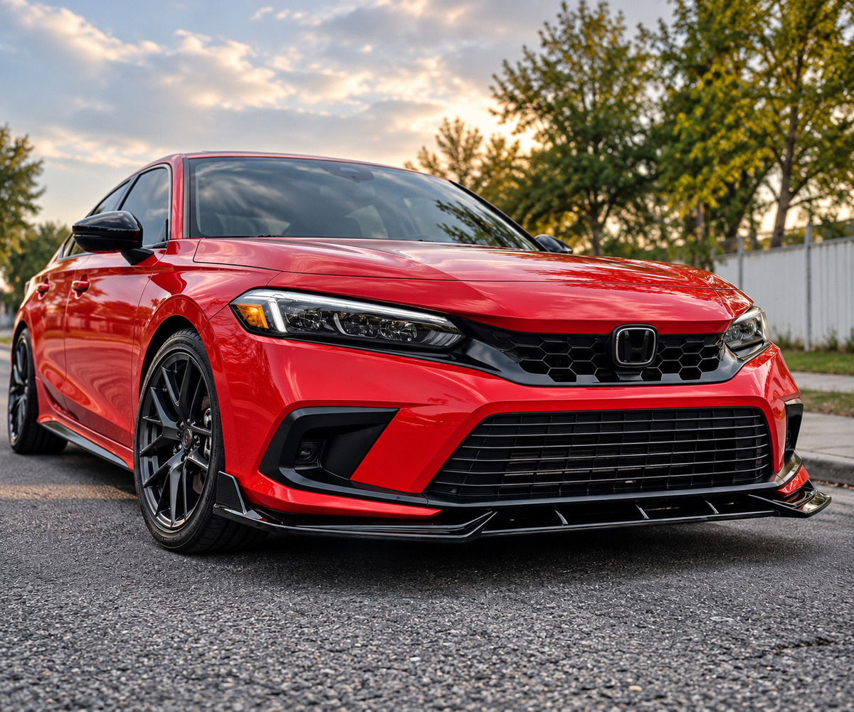Honda Civic 11th Gen Front Bumper Lip Splitter Gloss Black 2022–2024