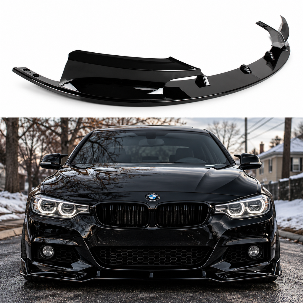BMW F30 F31 M Sport Front Bumper Lip Splitter Gloss Black 2012–2018