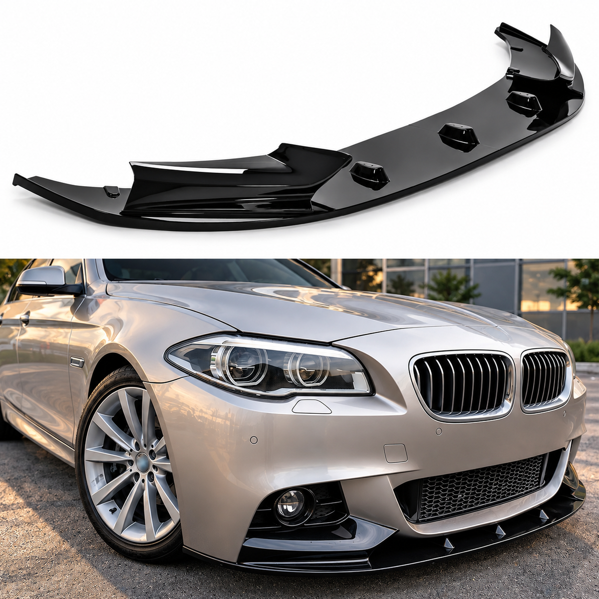 BMW F10 M Sport Front Bumper Lip  Gloss Black 2011–2016