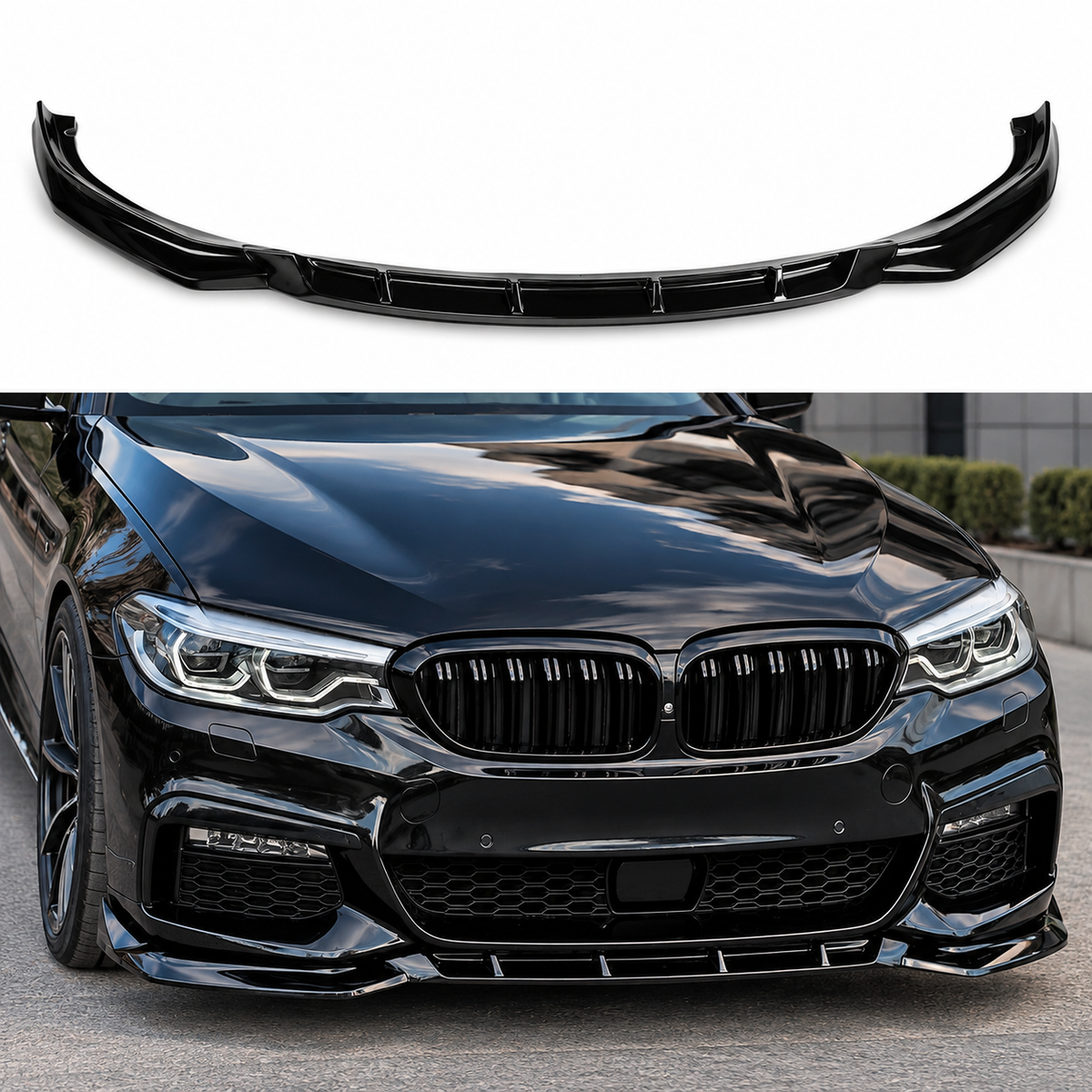 BMW G30/G31 GT Style Front Bumper Lip Gloss Black  2017–2020