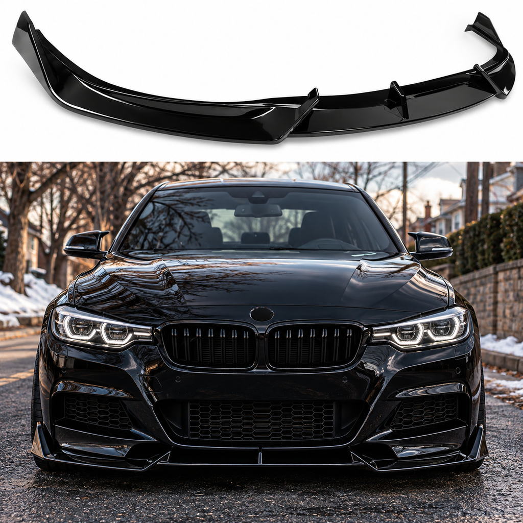 BMW G20 LCI V Style Front Bumper Lip Gloss Black 2023–2026