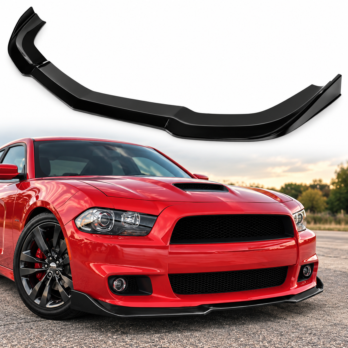Dodge Charger SRT8 Front Bumper Lip Splitter Gloss Black 2012–2014