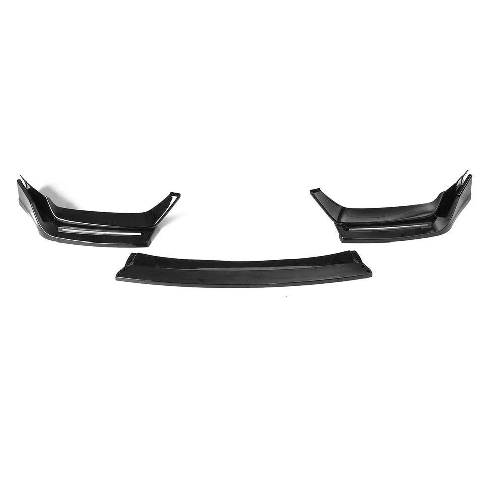 Honda Civic 10th Gen Front Bumper Lip Splitter with LED Gloss Black 2017–2021