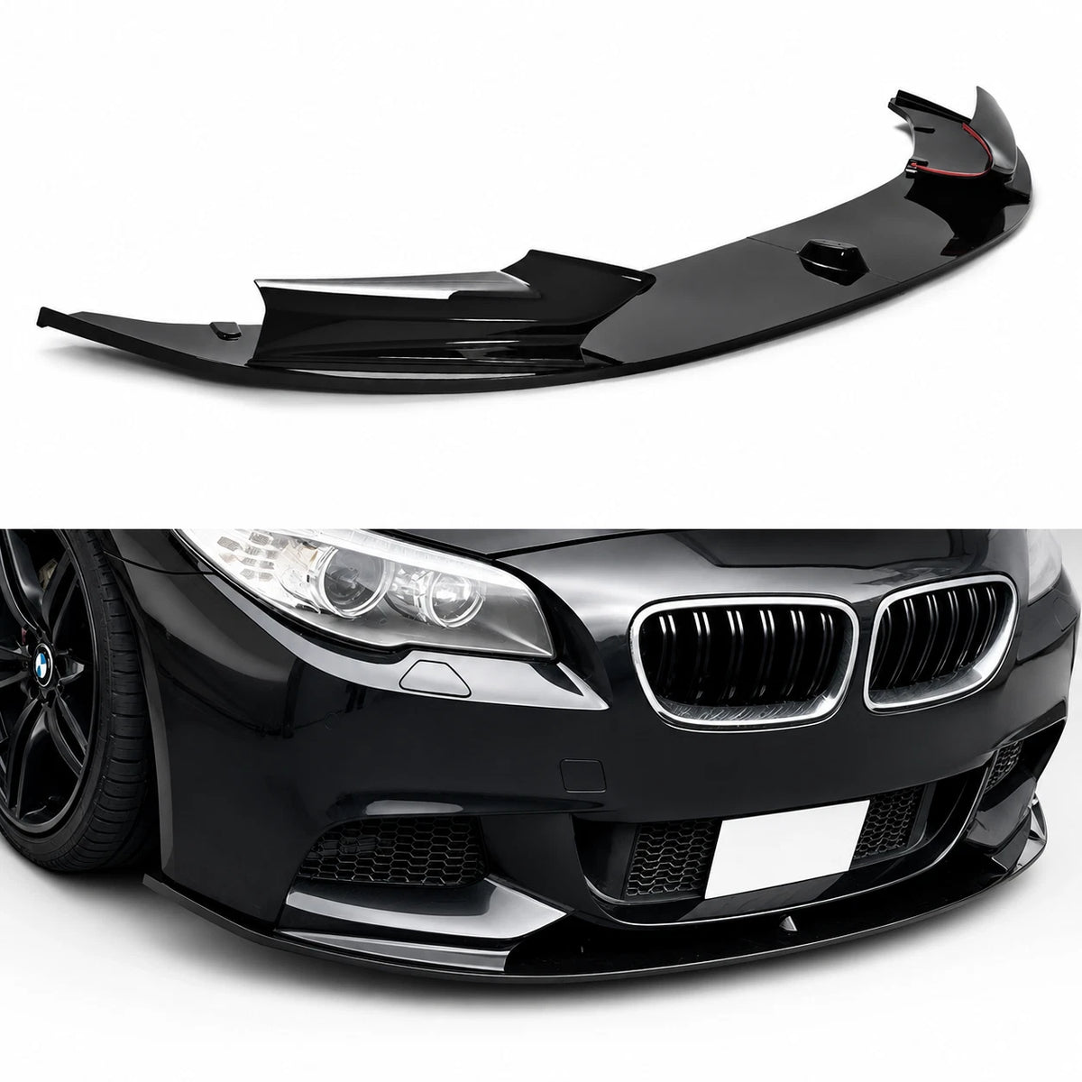 BMW F10 M Sport Front Bumper Lip  Gloss Black 2011–2016